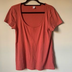 Old Navy Cottage Core Coral Floral Basic Tee Size Large